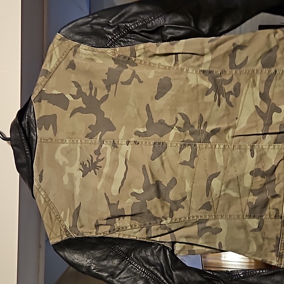 Army camouflage jacket with leather - Picture 2 of 2